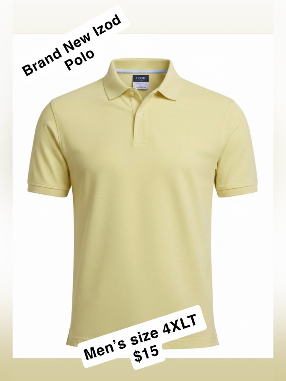 Izod Men’s Light Yellow Polo Shirt